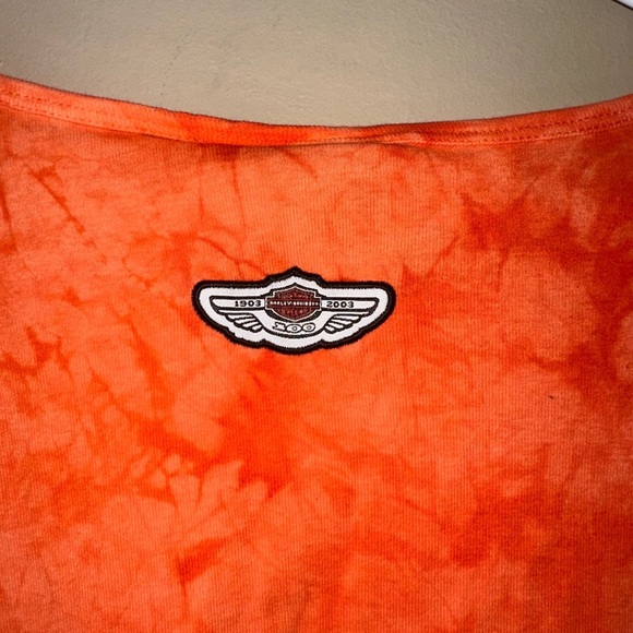 Harley-Davidson 100 Years Orange Tie-Dye Rhinestone Graphic T-Shirt Vintage XL - Picture 4 of 8